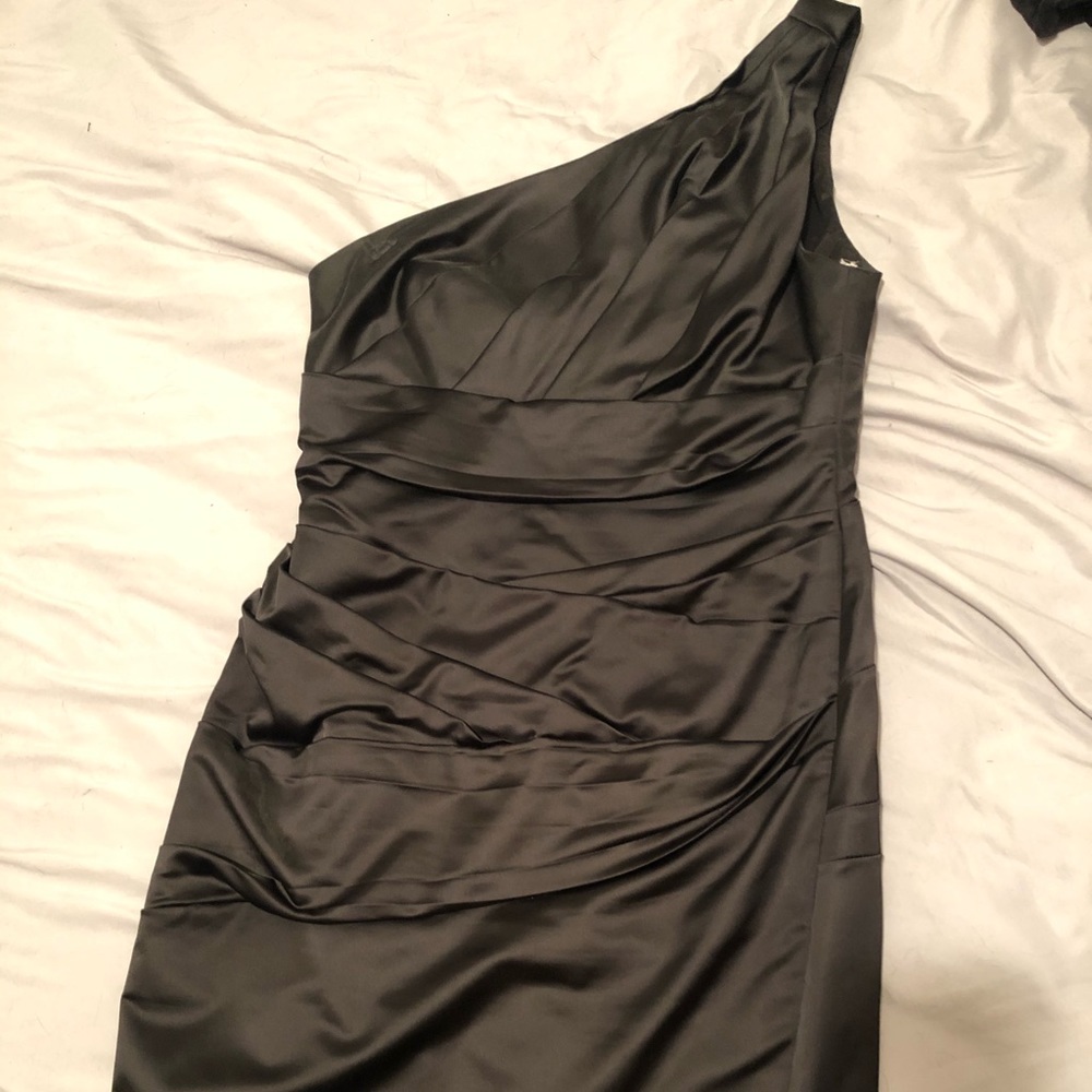 David’s Bridal One Shoulder Satin Dress
